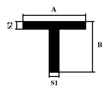 AL T 80x45x2 mm, písmeno T 80 strieška x 45 zvislo dole x 2 steny