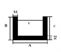 AL U vnútro 120.5 mm , 65x130x65x4.75 mm