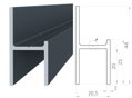 AL PLOTY BRANY LAMELA AL U vnútro  16,5 mm , 23x20,5x23x2 mm s bočnicou RAL LAKOVANÉ ANTRACIT štruktúra