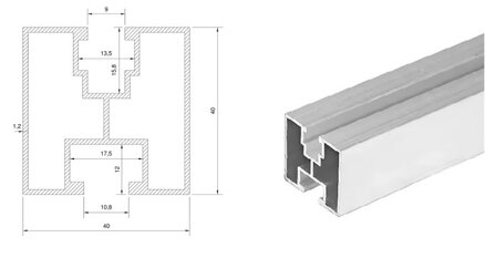 01 AL SOLÁRNY PROFIL 40x40 mm 3,19 eur / meter + akcie DOPRAVA v SR ZDARMA