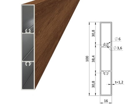 AL PLOTY JOKEL 100x16x1,5 mm drevodekor