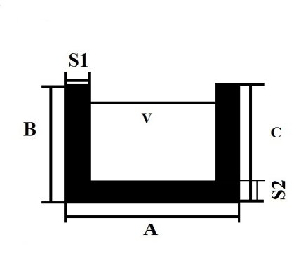 AL U vnútro  7 mm , 10x10x10x1,5 mm