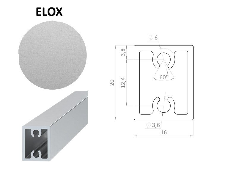 AL PLOTY BRANY LAMELA JOKEL 20x16 mm 2 šrúby ELOX